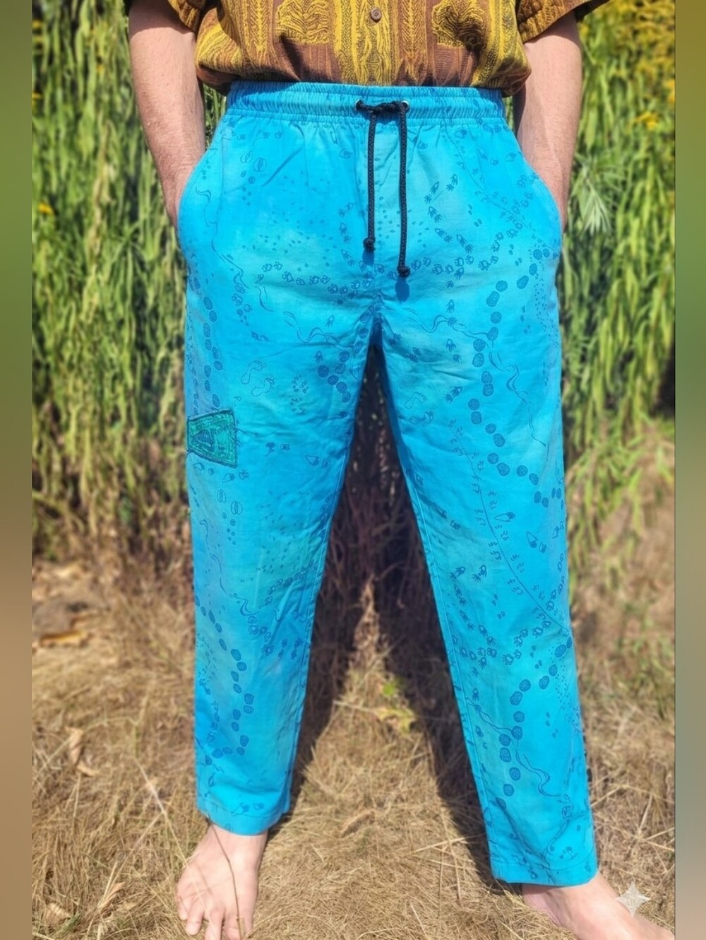 Zimbabalooba Bright Teal Drawstring Joggers